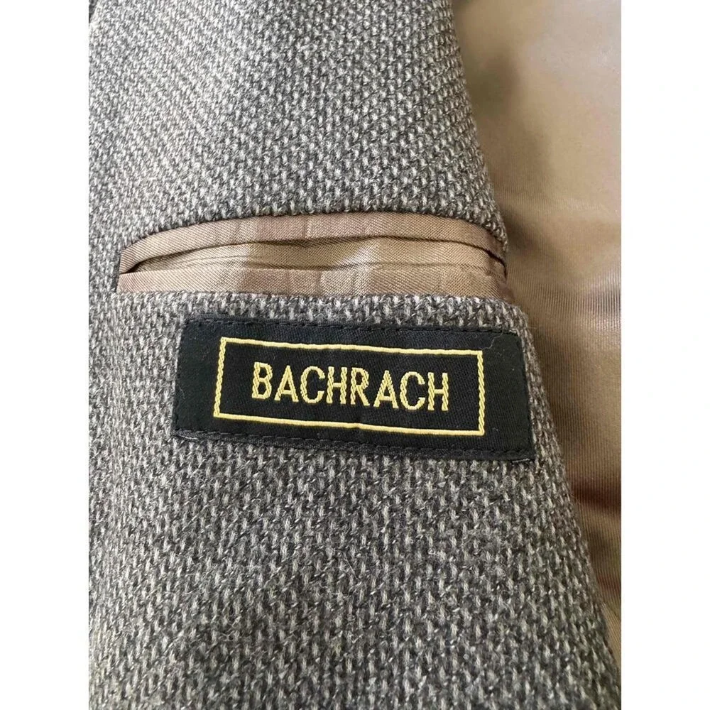Bachrach Herringbone 2 Button Notched Lapel Patch Pockets Blazer‎ Jacket Wool